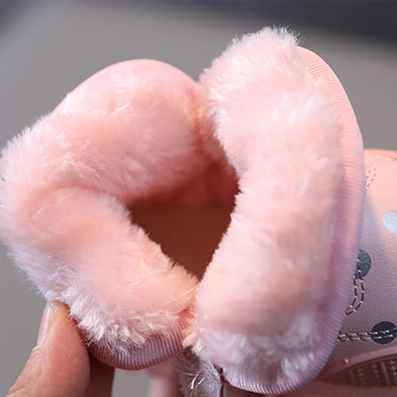 Children Light Toddler Infant Boys Girls Snow Fleece Boot Non Slip Flat Cloth Bottom Infant Crib Shoes Led Light Kid Snow Boots 241219