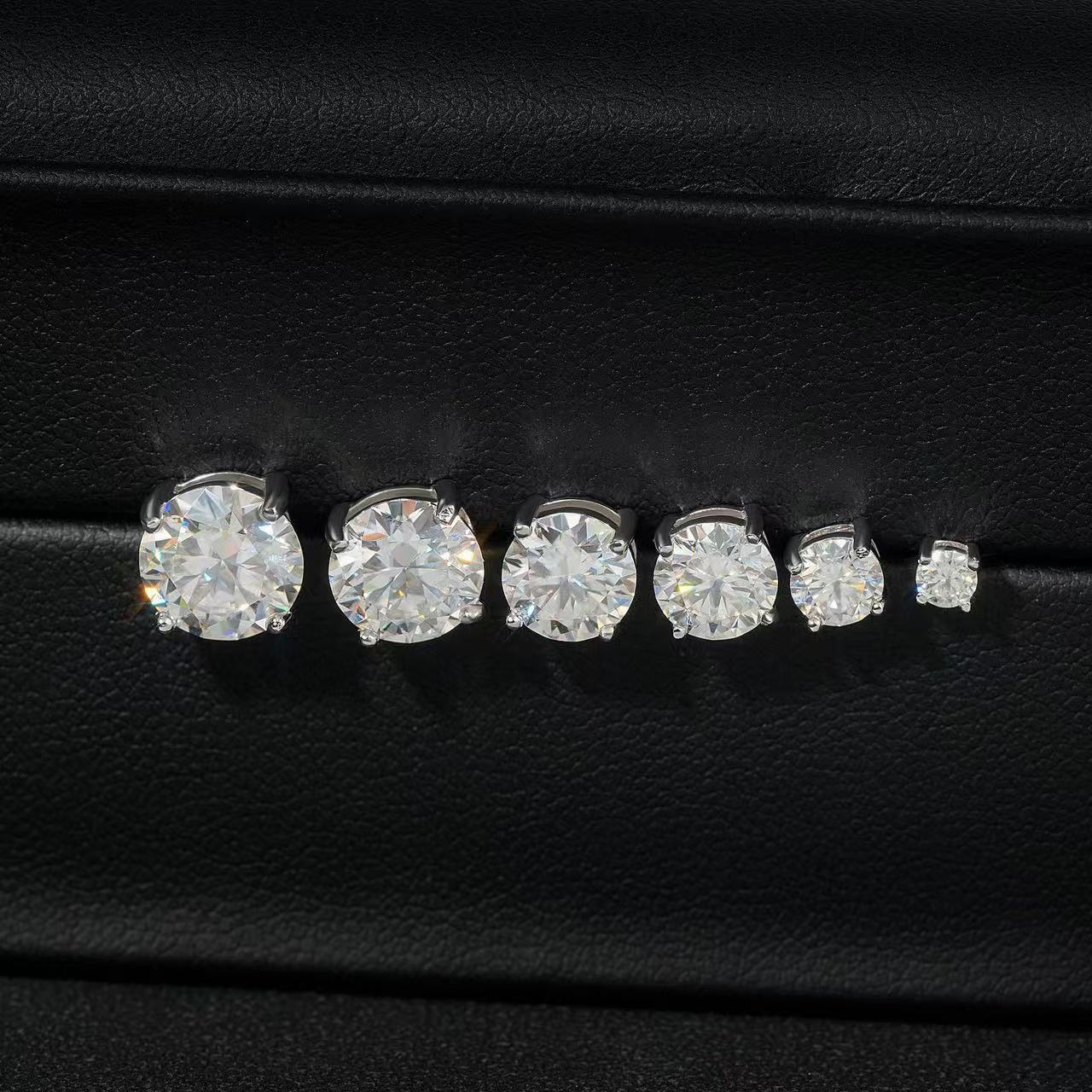 Dia VVS Round S 10K 14K Solid Gold Stud Women Men Moissanite Earrings