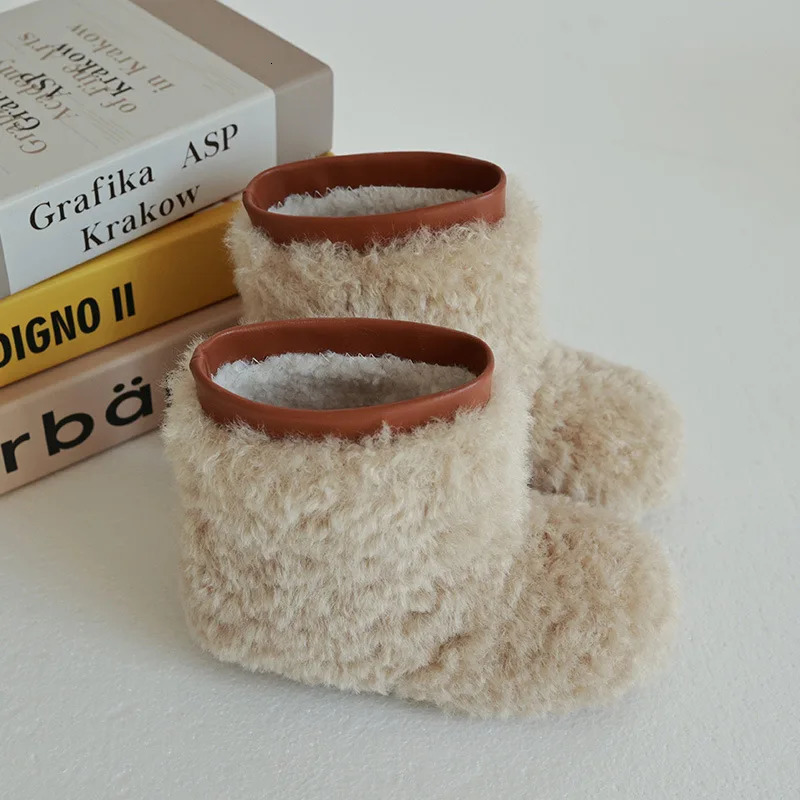 Winter Childrens Snow Boots Fashion Composite Wool warm Lambswool Baby Girls Fashion Boots Exquisite Gift Kids Casual shoes 241219