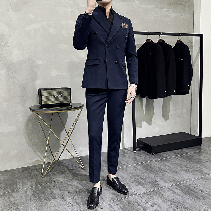 P1220Suit British style wedding groom business casual professional formal suit
