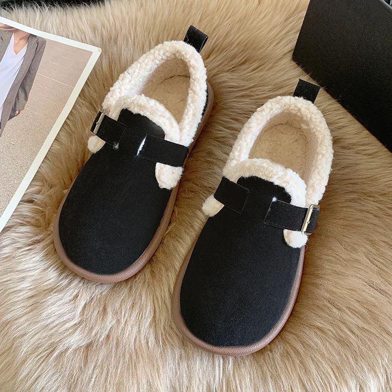 Autumn Winter Women Shoes Casual Flat Shoes Women Moccasins Soft Loafers Fashion Comfort Warm Plush Slip on Female Cotton Shoes 241220