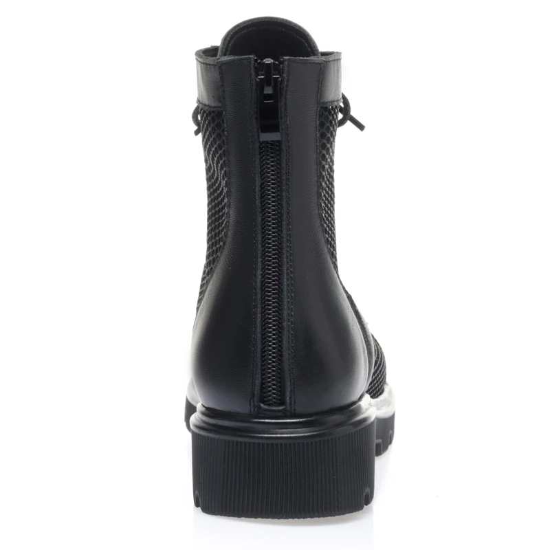 AIYUQI Women Summer Boots Spring Genuine Leather Mesh Women Ankle Boots British Large Size Cool Boots Women
