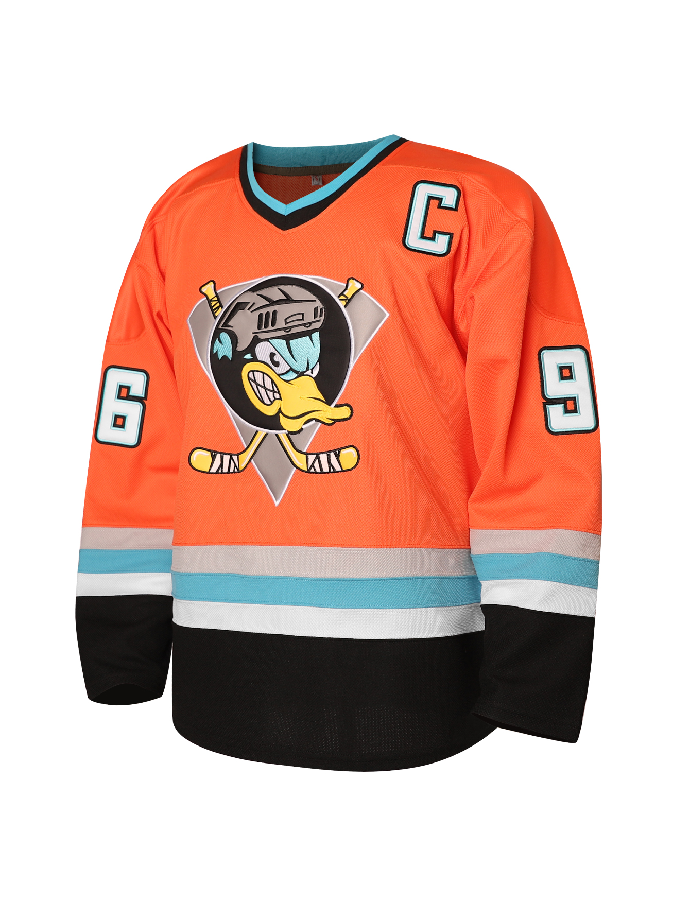 In Stock 96 Charlie Conway Mighty Ducks Orange Hockey Jersey Stitched Classic Retro Style Sportswear 100% Stitched Fast Shipping