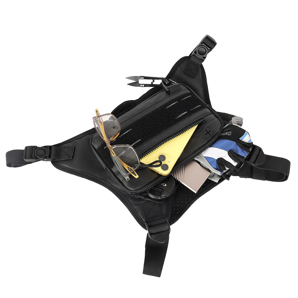 Tactical Chest Bag Unisex Running Vest Bag with Adjustable Straps Lightweight Front Vest Bag Large Capacity Outdoor Climbing Bag 241219