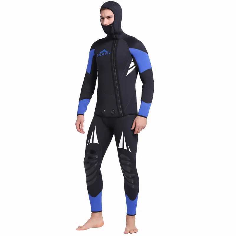 Full Set 5MM Diving Wetsuits Neoprene Spearfishing Diving Suit Men Wet Suit Surfing Windsurf Swimsuit Swimwear WindsurfingXJ241220
