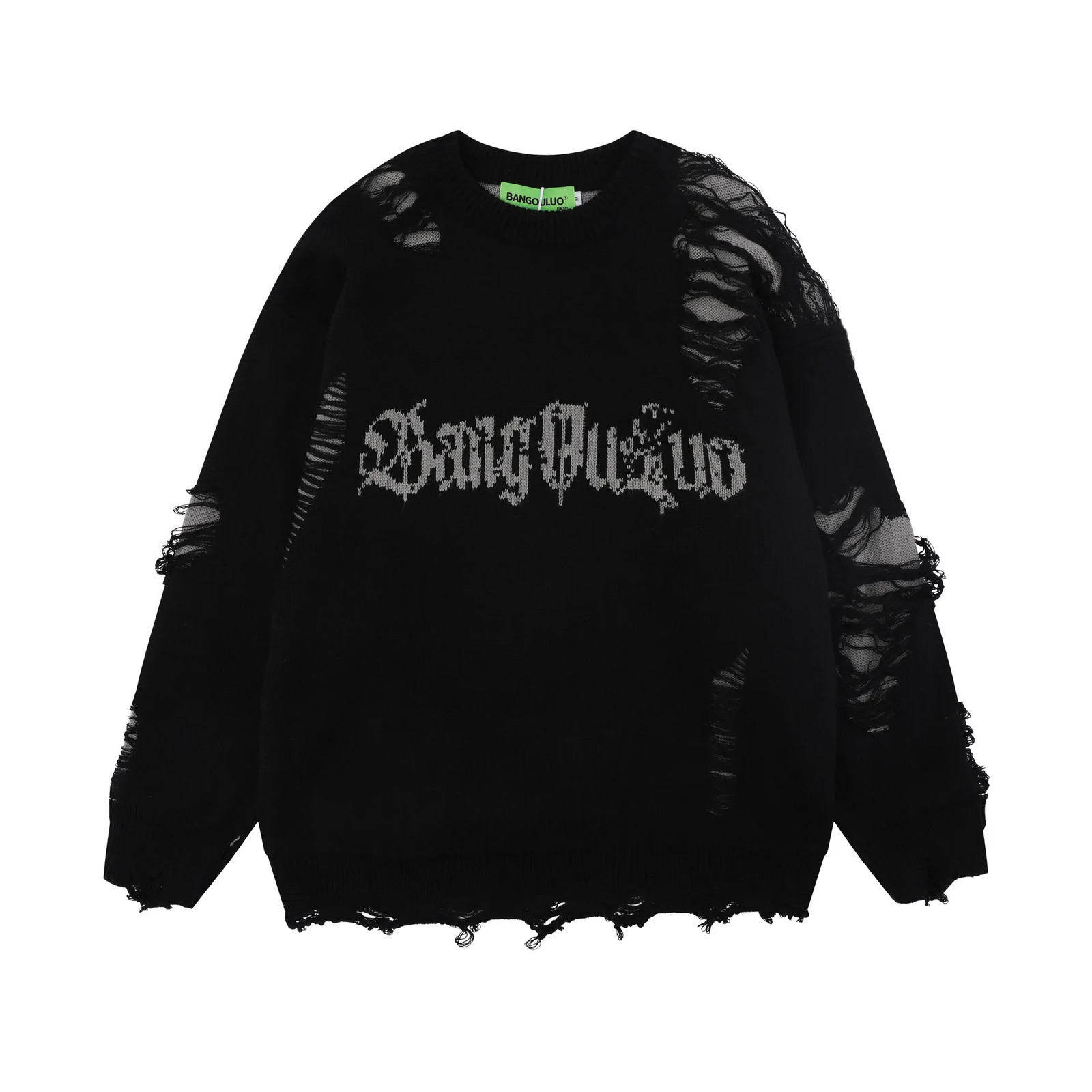 Fashionable retro double-sided wearable Gothic letter jacquard round neck sweater casual knitted top for men and women 241219