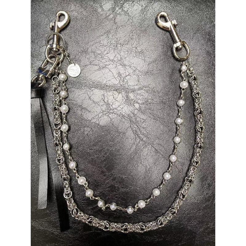 Round bead rhinestone multi-color punk pants chain unisex waist accessory Gothic pocket multifunctional chain 241105