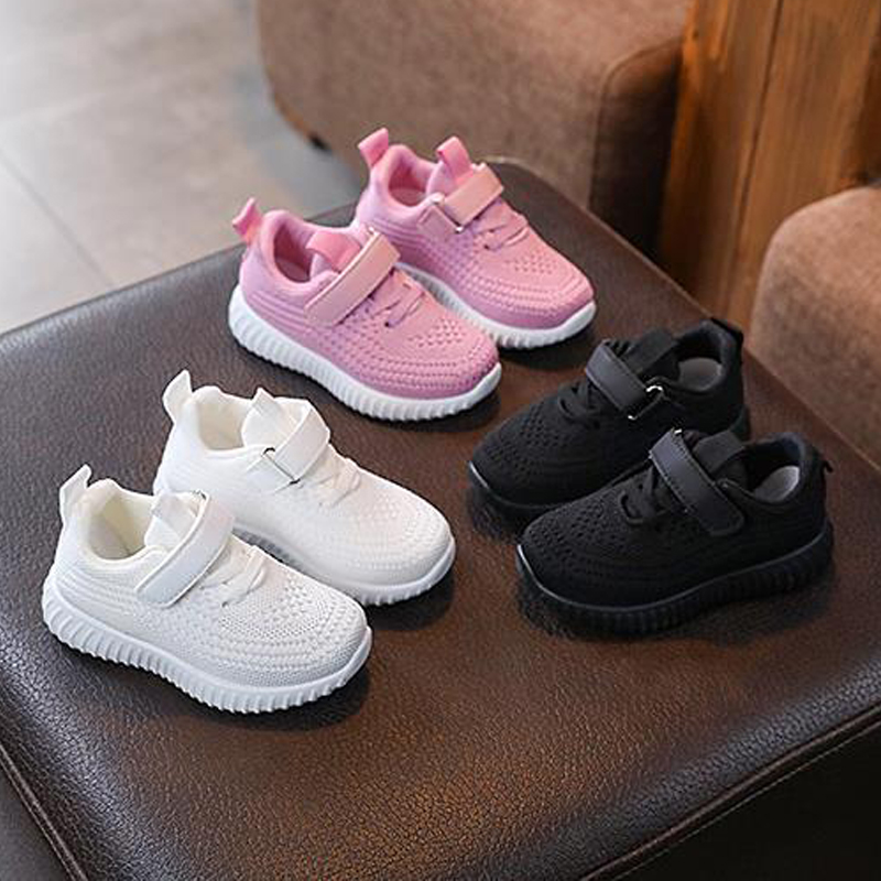 Toddler Tennis Sneakers Slip On Girls Boys Sport Running Shoes Kidsnest Mesh with Soft Soled Kids Sports Pink Black White Outdoor Shoes Size 23 - 33