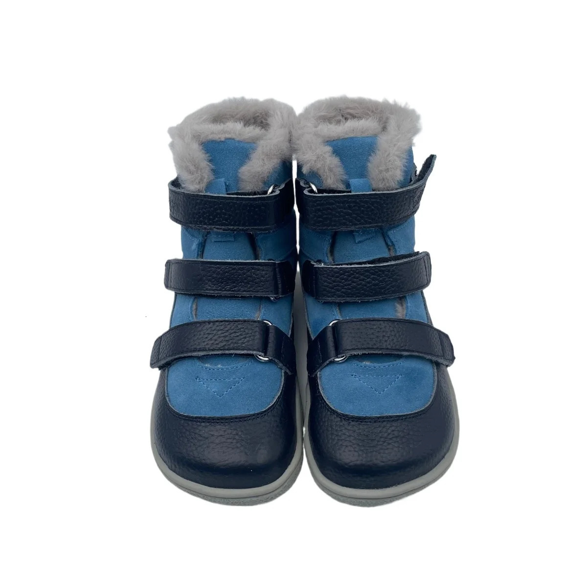 TipsieToes Top Genuine Leather Baby Toddler Girl Boy Kids Shoe Winter Barefoot Boots 3 Straps Fur Inside Warm Light Weight 241219