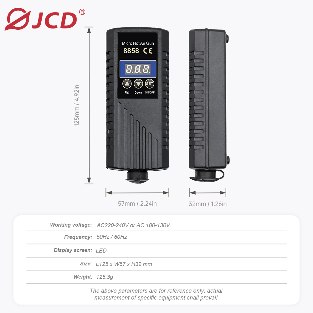JCD 8858 Hot Air Gun Digtial Soldering Air Gun Heating Soldering Station