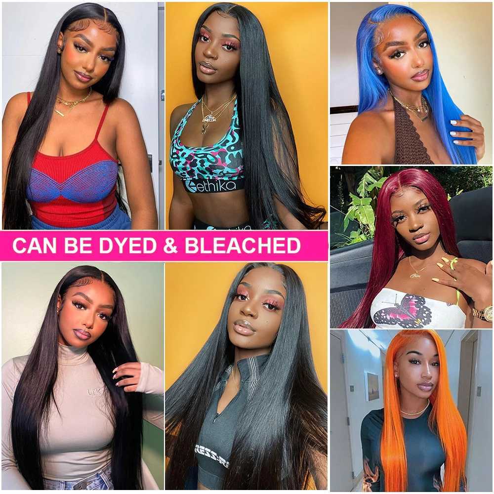 Brazilian bone straight hair bundle front closed 100% human hair 3 bundles with 13X4 transparent ear to ear lace front W241221