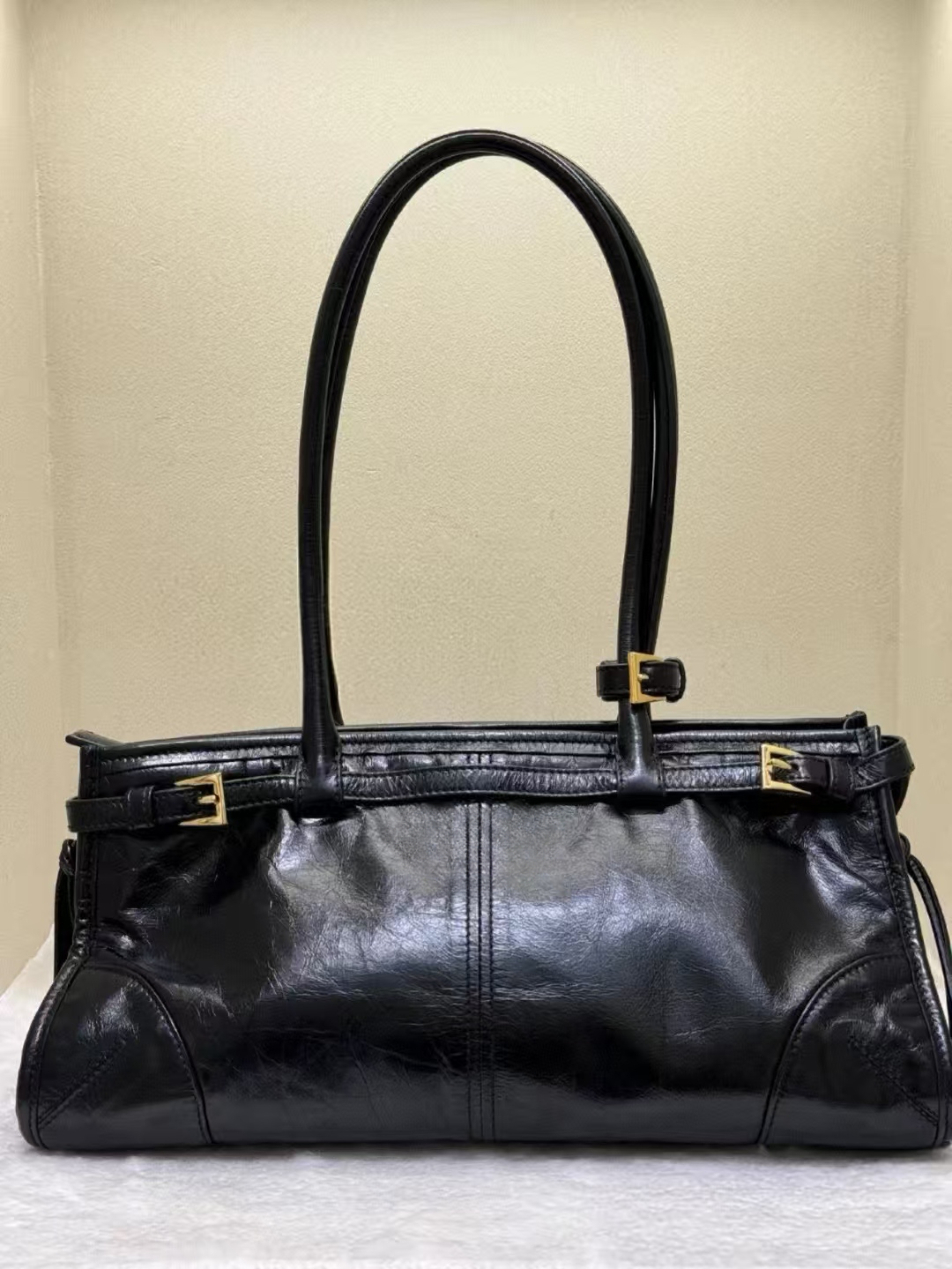 Luxury Designer Soft Lux Totes Bag Genuine Leather Women Crossbody Bag Oil Wax Cowhide Long Handle Boston Handbag Hobo Vintage New Suede Brown Shoulder Bags 3015