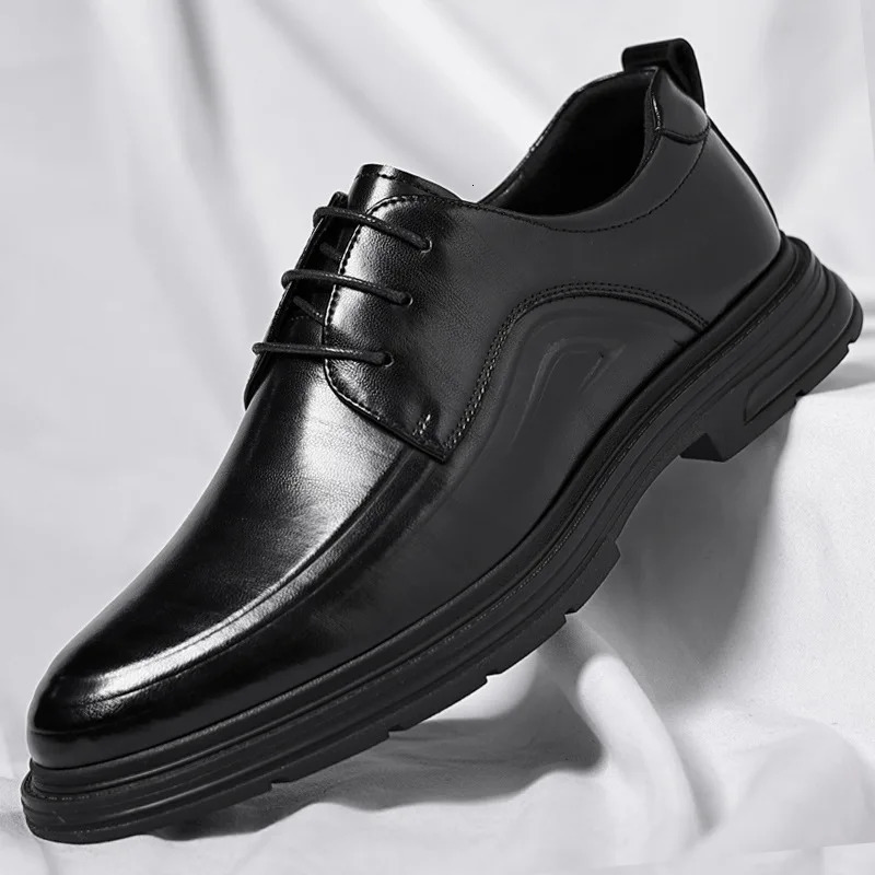 Men Dress Shoes Business Leather Shoes for Men Comfortable Pointed Social Shoes Male Brown Casual Wedding Shoes 241220