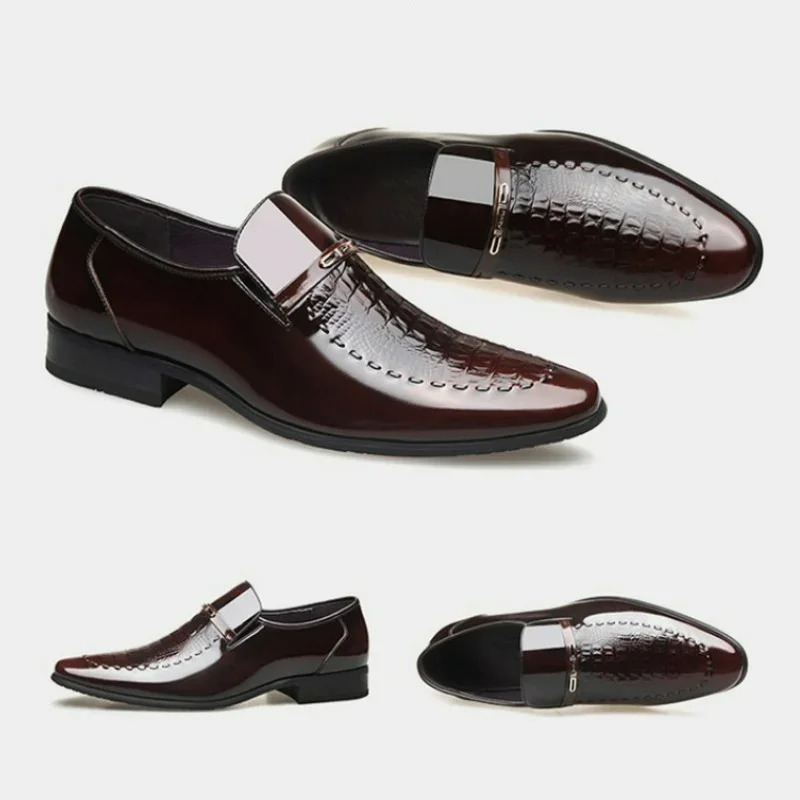 Men Classic Leather Shoes Business Pointed Toe Platform Loafers Work Men Dress Shoes In Big Size Zapatos De Vestir Hombre 241220