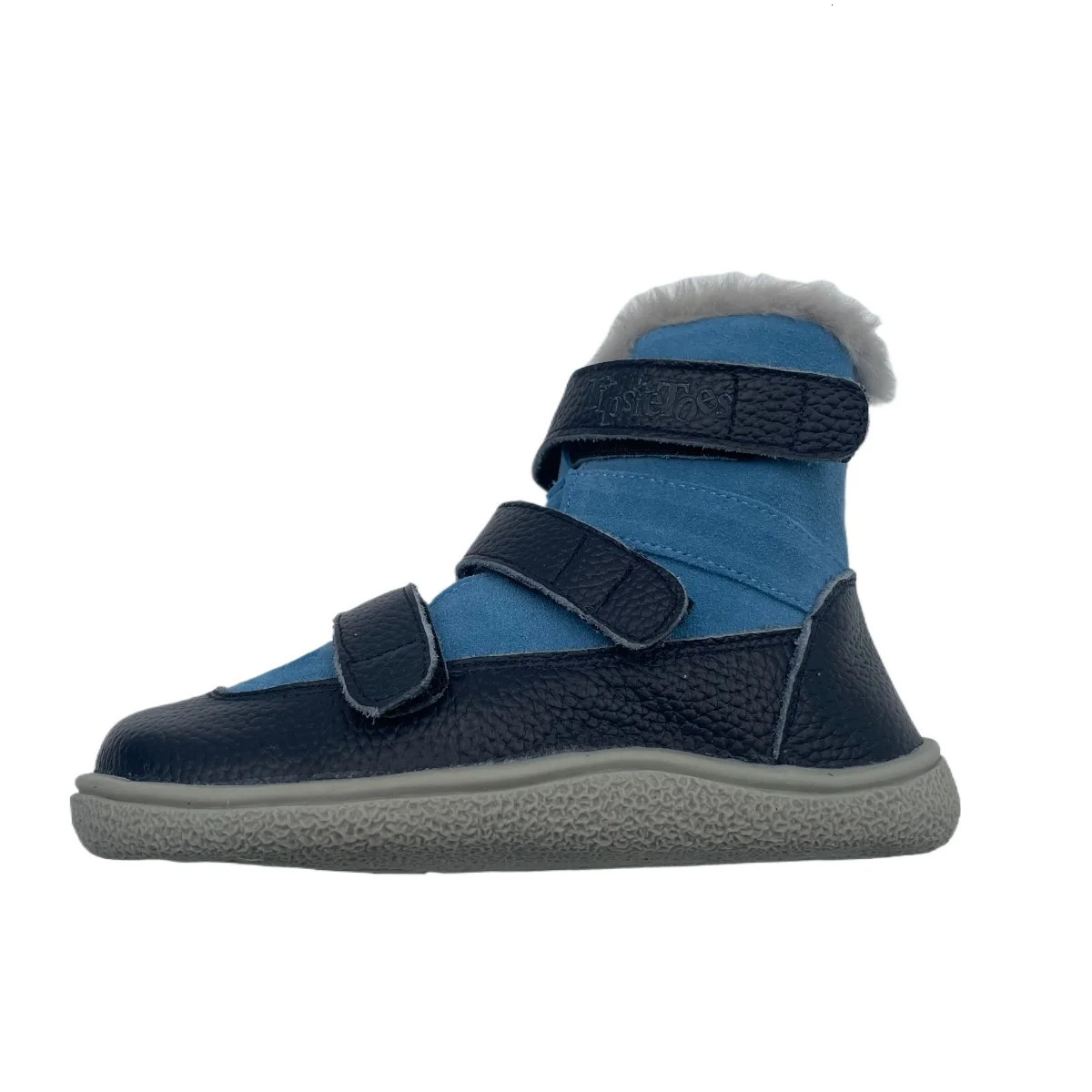 TipsieToes Top Genuine Leather Baby Toddler Girl Boy Kids Shoe Winter Barefoot Boots 3 Straps Fur Inside Warm Light Weight 241219