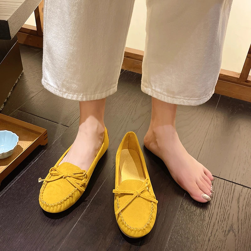 Woman Trend Fashion Casual Lofers Womens Flat Shoes Ladies Elegant Butterfly-Knot Comfortable Women Soft Classic Office Shoes 241219