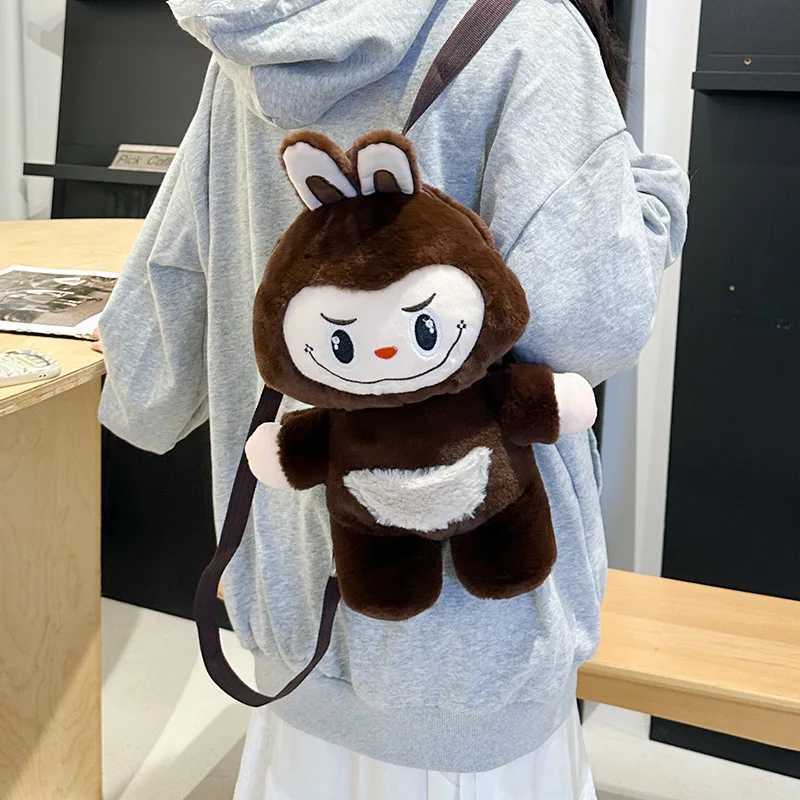 Cute ins wind POP MART small bag backpack plush Labub ci park doll backpack bagXJ241219