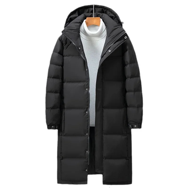 Men Winter Down Jacket Fashion Korean Style Jacket Slim Warm Hooded Duck Windproof Black Male Outwear 241220