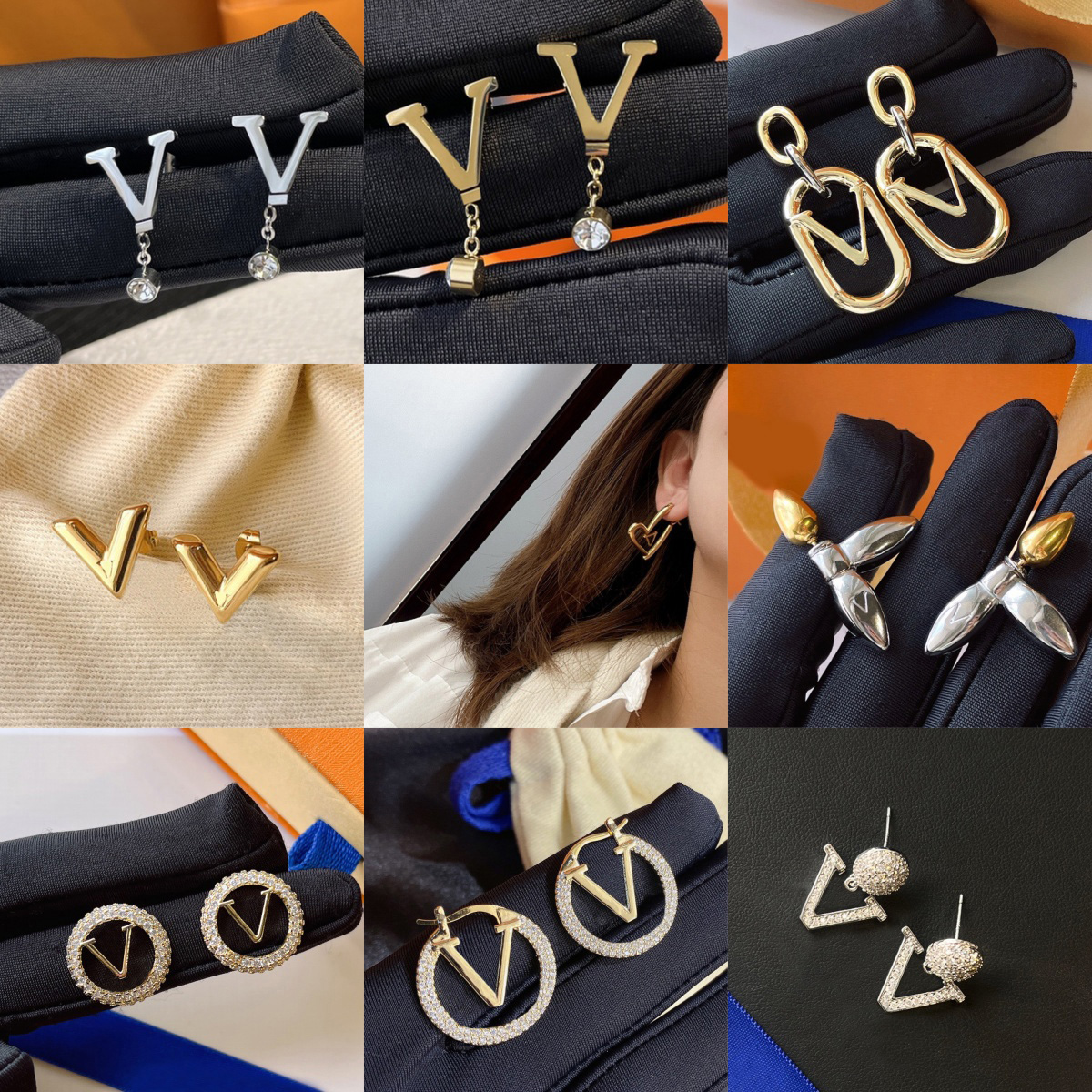 Crystal Heart Designer Earrings Pearl Studs Flower Letter Earring 925 Silver Plated Earring Fashion Women Wedding Jewelry Birthday Gifts Stainless Steel Material