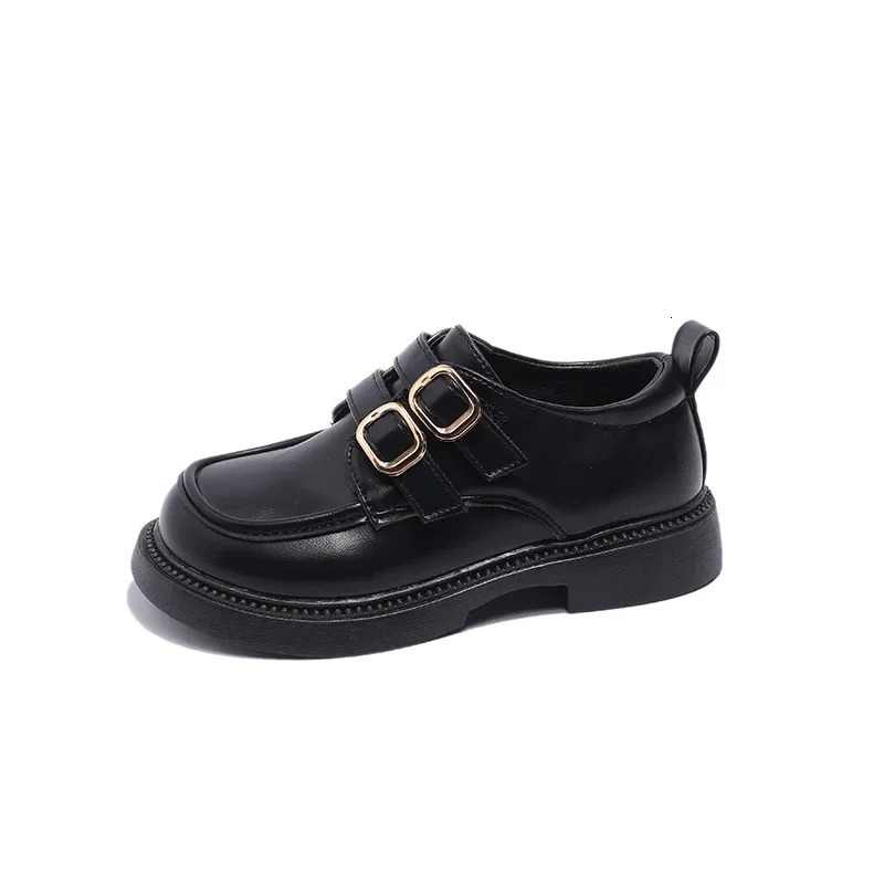 Winter Children Leather Shoes for Girls Fashion Korean Style Anti-slippery Britishi Style Soft Bottom Versatile Loafer 241220