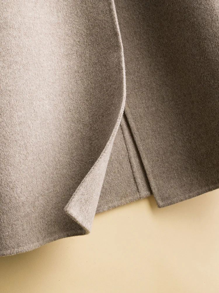 Autumn and winter womens sweater 100 Merino wool premium sense Korean highend doublesided coat loose 241217