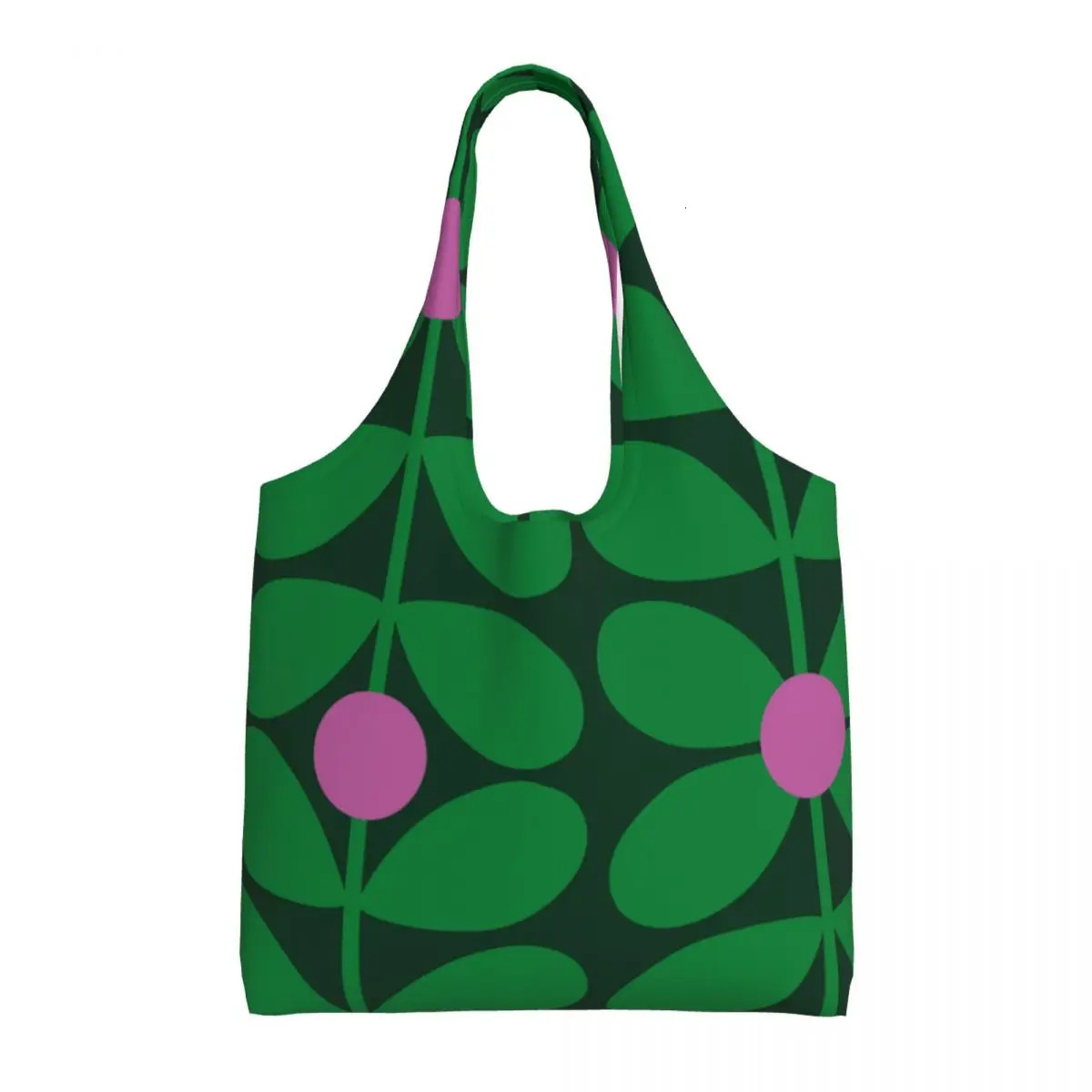 Custom Funny Print 1960s Retro Inspired Pattern Orla Kiely Shopping Tote Bags Durable Canvas Shoulder Shopper Pograph Handbag 241214