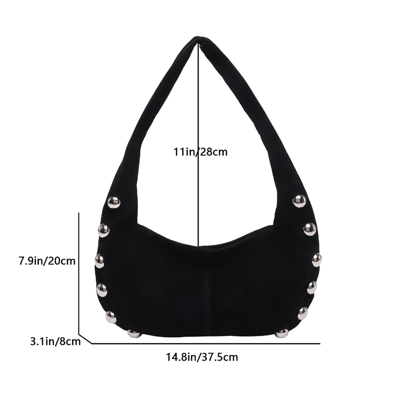 Shoulder Handbag for Women Fashion Shoulder Bag Small Underarm Purse Mini Clutch Design Shoulder Underarm Willow Nail Handbag Suede Fashionable Women 