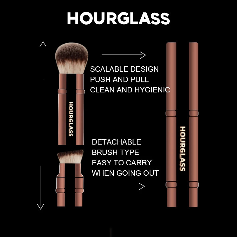 Hourglass Makeup Brush No26 Double Head Retractable Foundation Brush Fiber Smudge Face Makeup Brush 251016