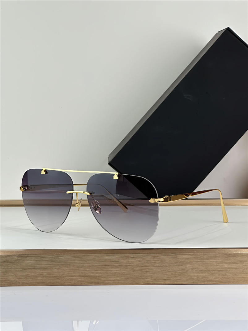Top man fashion design sunglasses the horizon i pilot rimless frame highend outdoor glasses with box