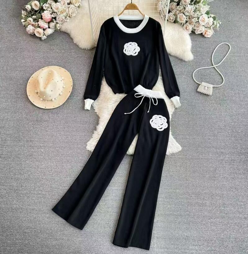 NEW Women's Tracksuits Knitted suit brand Casual sports Suit Sweater pants 2 Piece Set designer Tracksuits coats