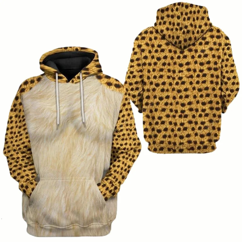 Fashion Sexy Leopard Hoodies Animal Cheetah 3D Print Women Men Long Sleeve Hooded Sweatshirts Harajuku Pullovers Female Clothing 241216