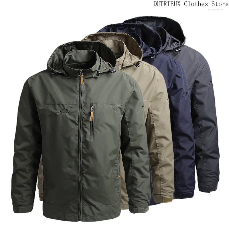 Mens Jackets Trench Coat Oversized Jacket Waterproof Outdoor Hooded Sports European Size M-5XL Wilderness Climbing Thin Man