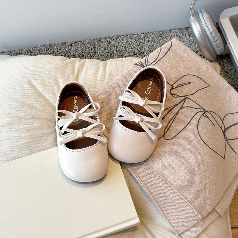 Spring/Summer Princess Baby Sweet Girls Fashionable Cute PU Casual Kids Flat Walking Shoes Size23-35 Enfant 241220