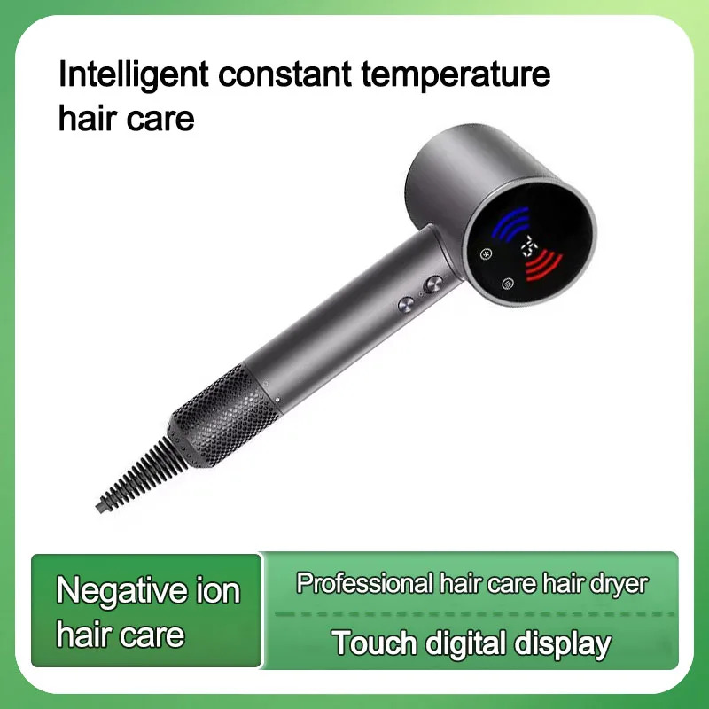 New Negative Ion High-Speed 220V 1600W High-Power Touch Digital Display Screen Quick Drying Hair Dryer