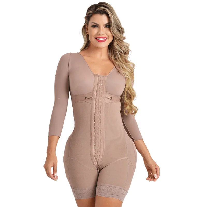Fajas Colombianas Women Slimming Long Sleeves Compression Butt Lifter Body Shaper Waist Trainer Post Liposuction Shapewear 241220