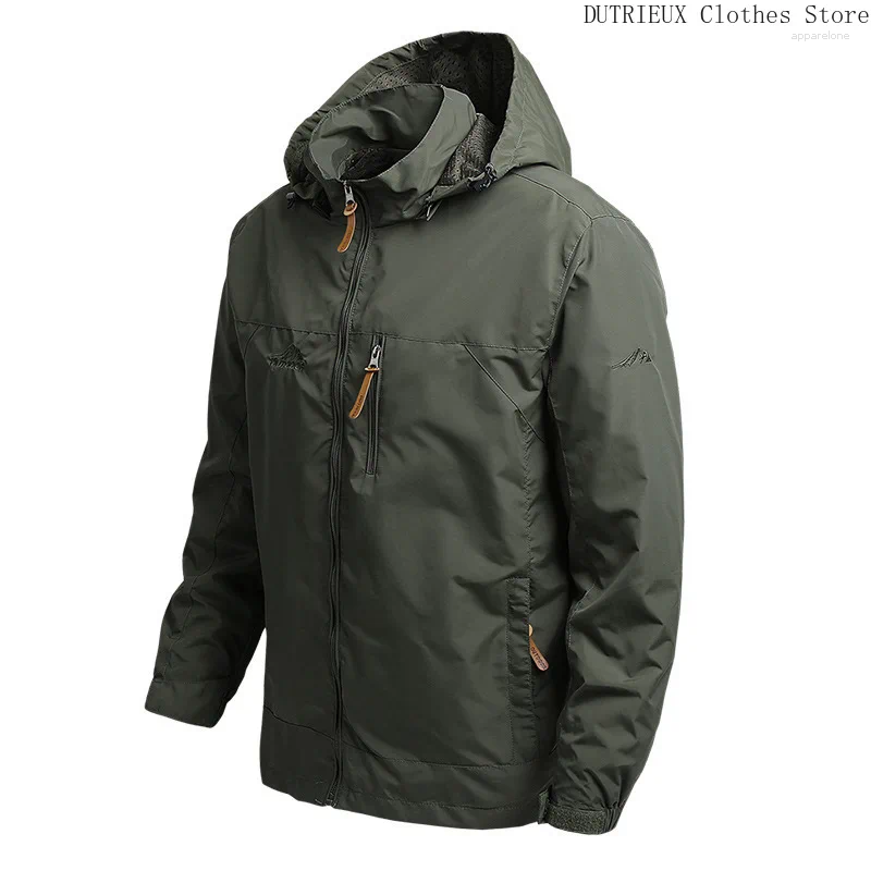 Mens Jackets Trench Coat Oversized Jacket Waterproof Outdoor Hooded Sports European Size M-5XL Wilderness Climbing Thin Man