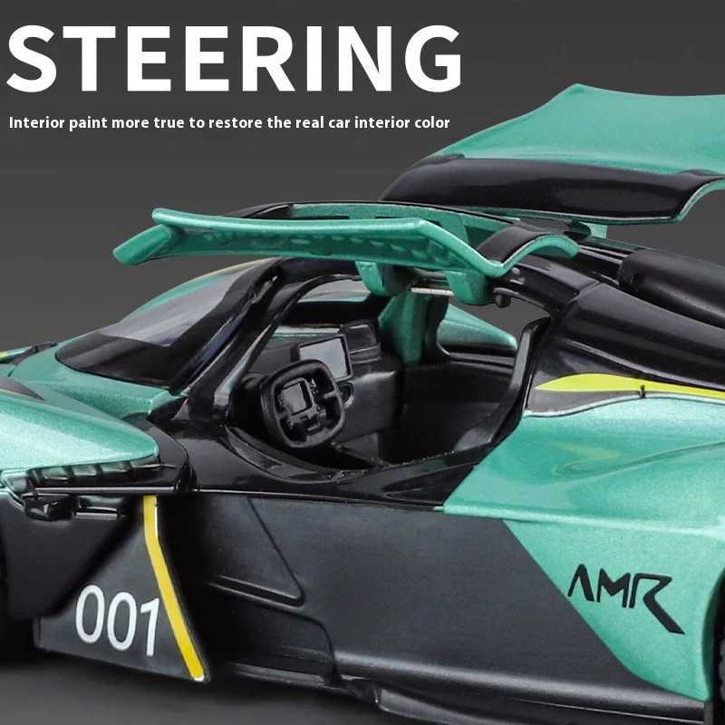 1 32 Aston Martin Valkyrie AMR 001 er Sport Car Alloy Die Casting Metal Model Car Sound and Light Collection Hobbies Birthday Gifts Y241221