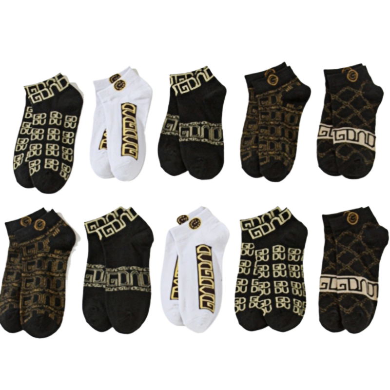 10 Pairs of Men's Summer Thin Socks Deodorant Breathable Sweat Absorbent Spring and Autumn Socks Designer Black Cool Letter Printing Fashion Joke