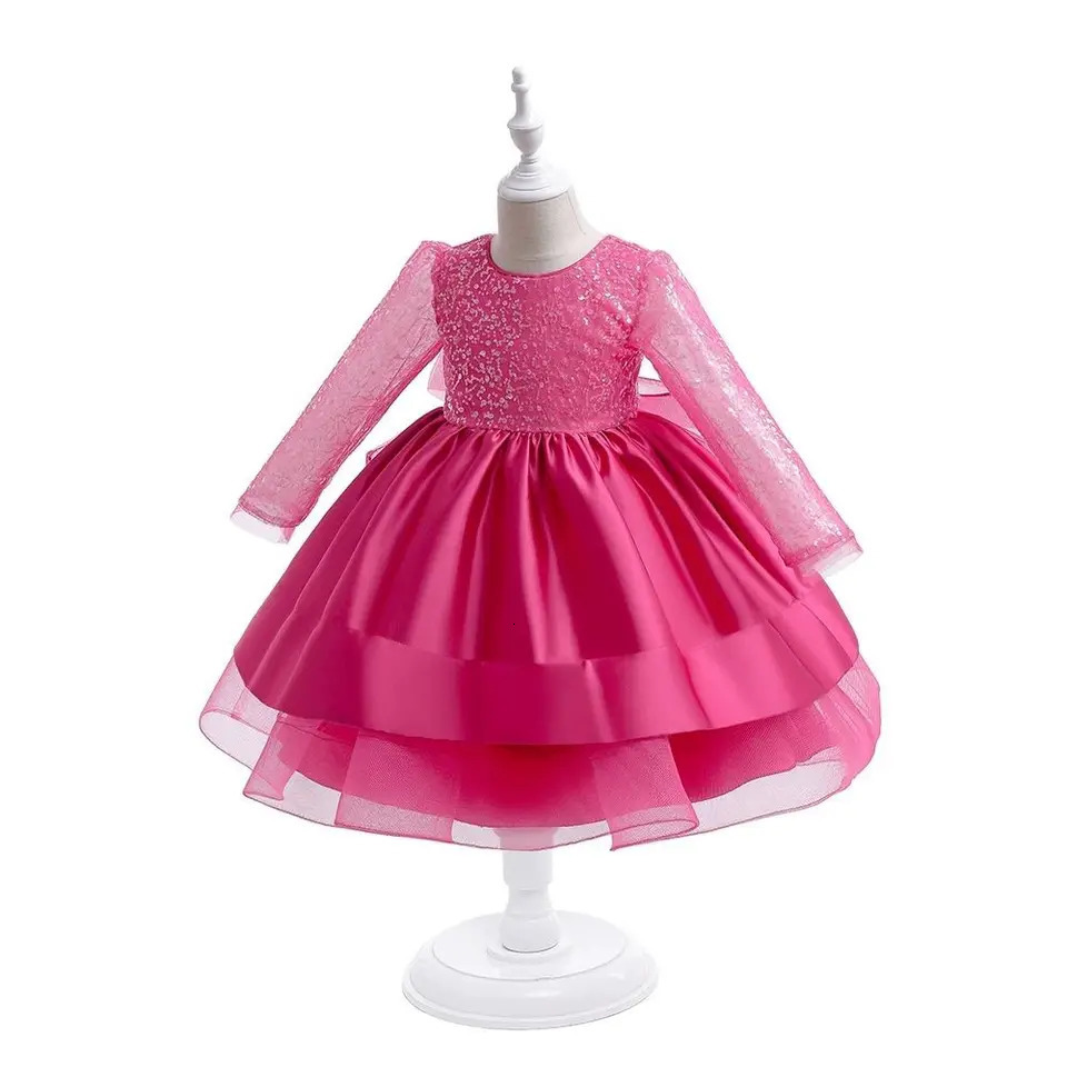 Summer Girls Clothes Wedding Birthday Gown Long Sleeve White Party Dress For Girl Children Lace Princess Dresses 241219