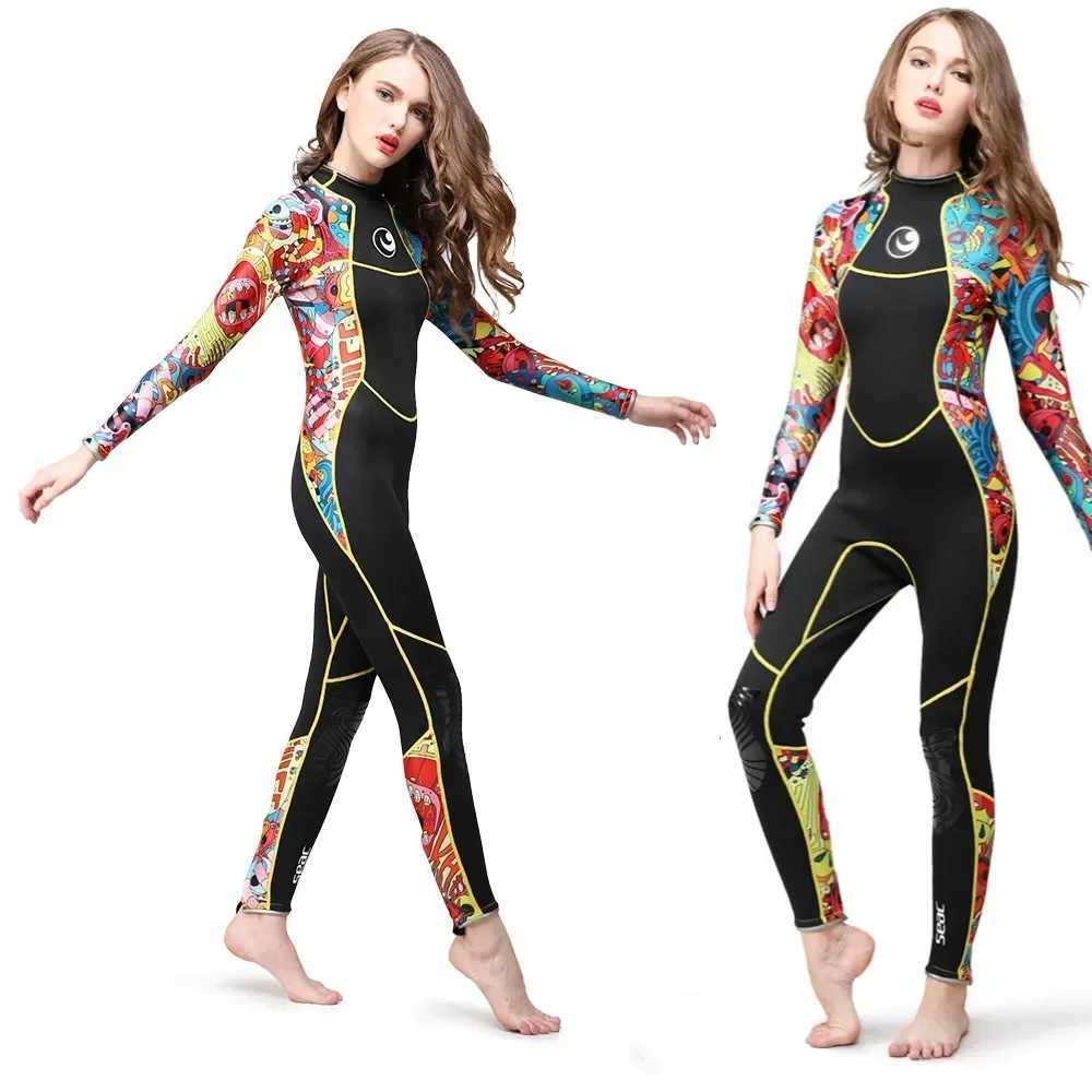Hisea 3mm women neoprene wetsuit color stitching Surf Diving Equipment JellyfishXJ241220