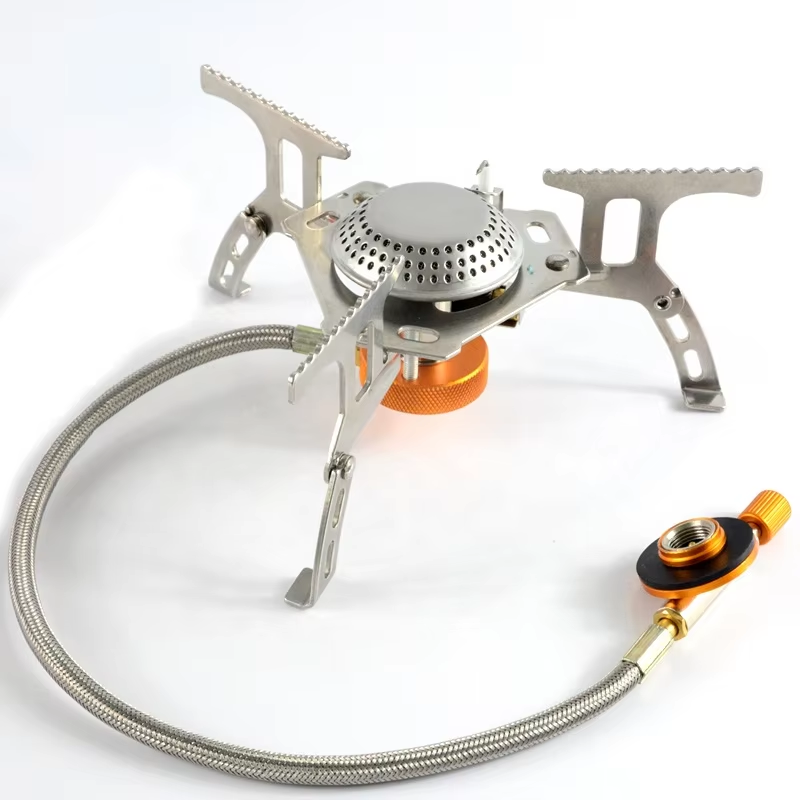 Outdoor Backpacking Cooking Stove Mini Portable Camping Gas Stove with Piezo Ignition
