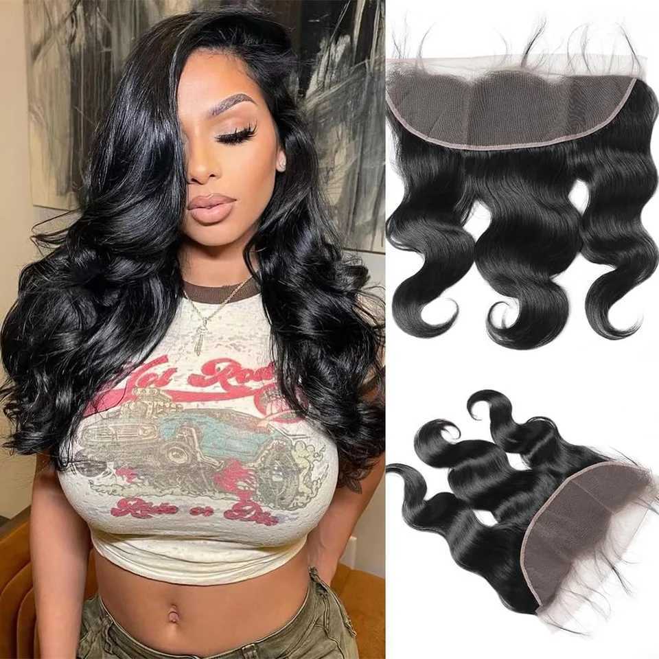 Body Wave Lace Frontal Closure Only 4x4 Lace Closure Brazilian Remy Hair Pre Plucked 100% Human Hair Body WaveLace Frontal 13x4 W241221