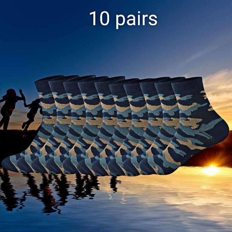 10 pairs of four seasons men's sports camouflage socks anti-odor boat socks breathable leisure socks hot-sale