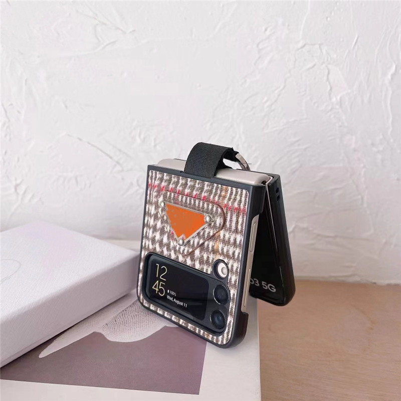 Luxury Phone Cases for Samsung Galaxy Z Flip 6 5 4 3 Flip3 5g Z Flip4 Shell High Quality Leather Print Fashion Designer Cellphone Cover couqe Case