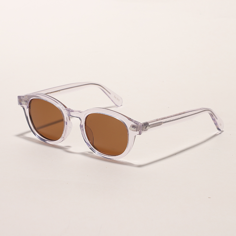 Top Quality Johnny Depp Lemtosh Style Sunglasses Men Women Vintage Round Design Transparent Frame Sun Glasses for male female 2025 with Leather Box Oculos De Sol