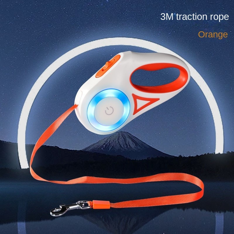 LED Illuminated Automatic Retractable Dog Leash Pet 3 Or 5-meter Outdoor Walking Rope