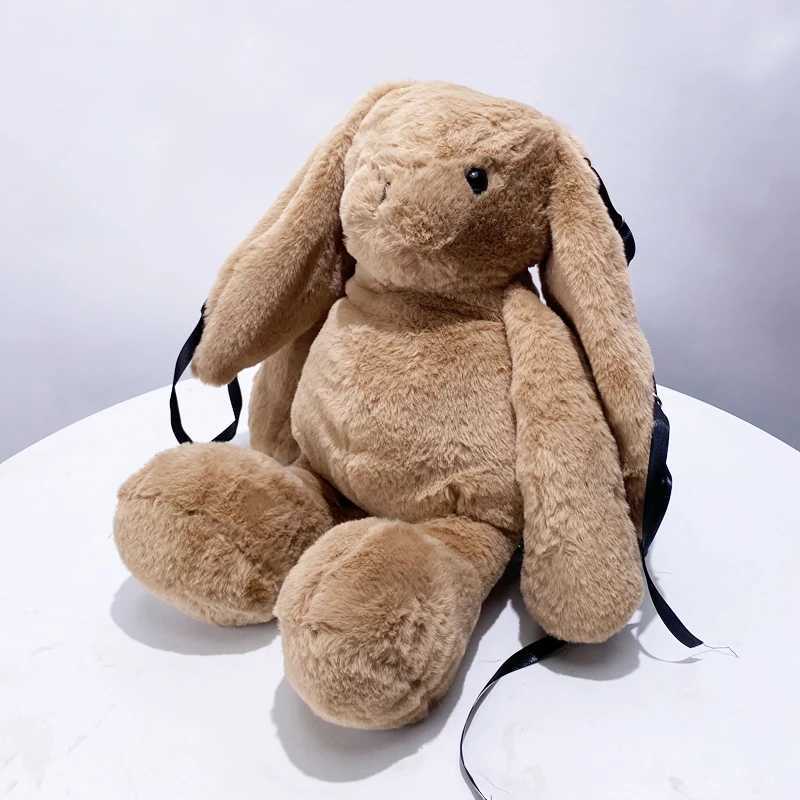 Faux Fur Cute Rabbit Backpack Bags For Women Luxury Designer Handbags And Purses 2024 New In Fashion Plush Lace String ShoulderXJ241219