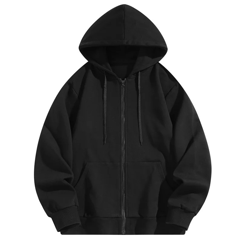 Zipper mens solid color 7color autumn spring hoodie and sweatshirt with adjustable front pocket 3xl 4xl 2024 241211