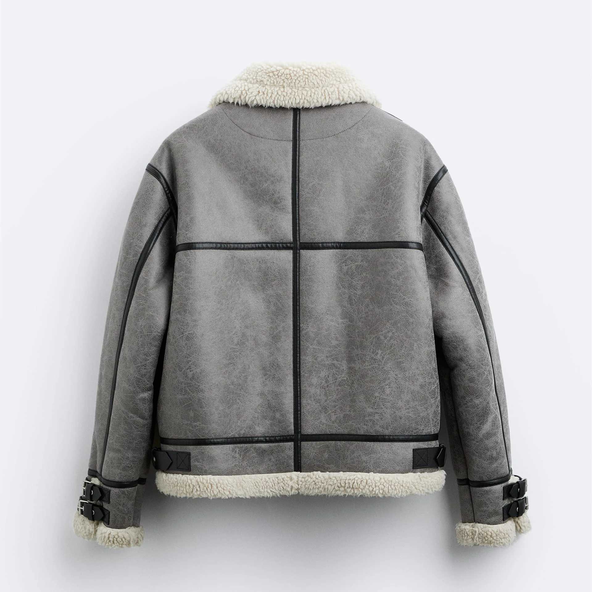 Fashion Winter collar suede roller Lambskin style street fur leather jacket for men Y251124