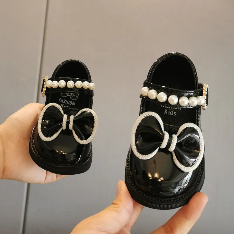 Zapatos 0-3-year Old Baby Walking Shoe Soft Sole Leather Shoes Dress for Girls Pearl Mary Jane Shoe Lolita Shoes Kids Shoe 241220
